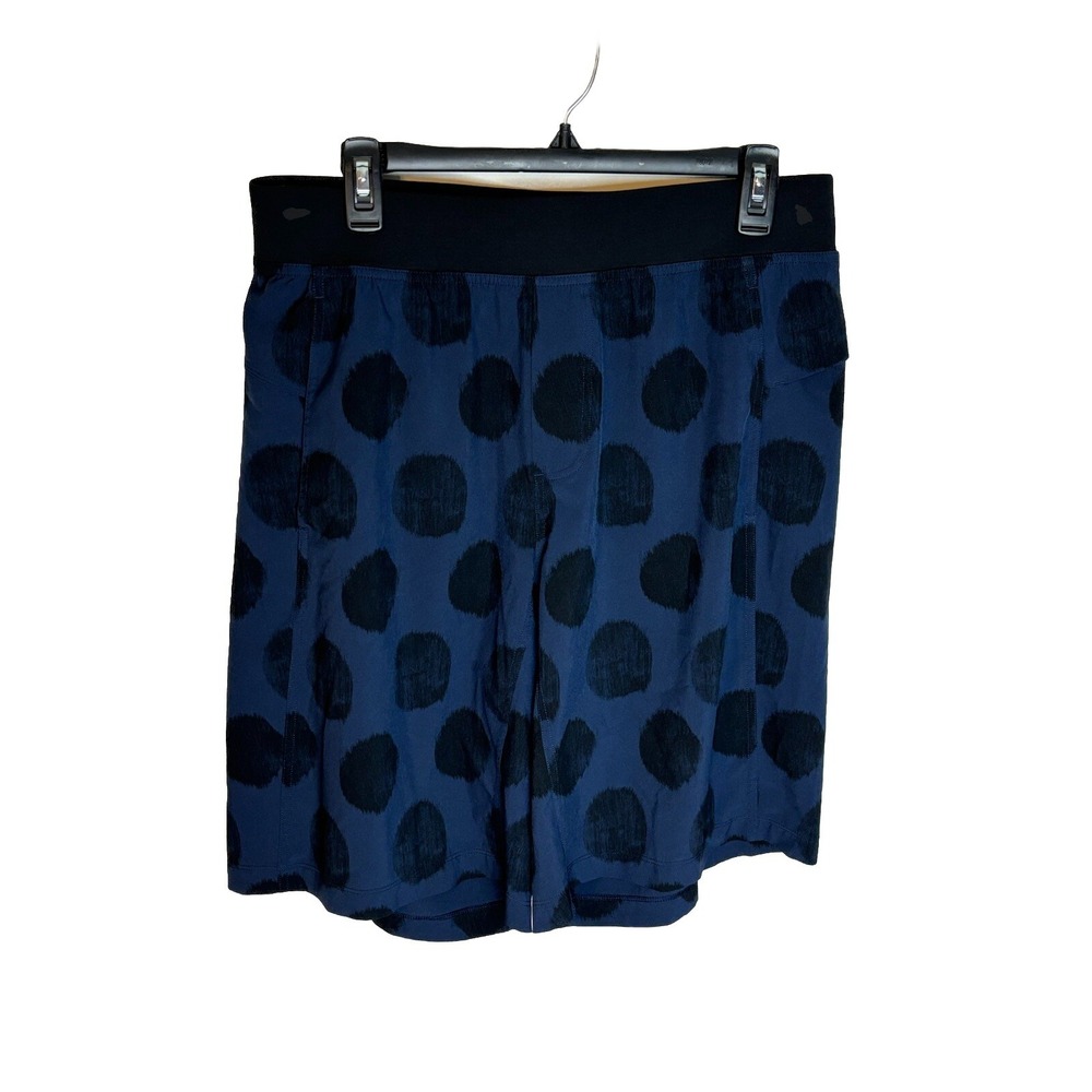 Lululemon 11" Shorts Dark‎ Blue With Dots Linerless 3 Pockets Men's Size Large